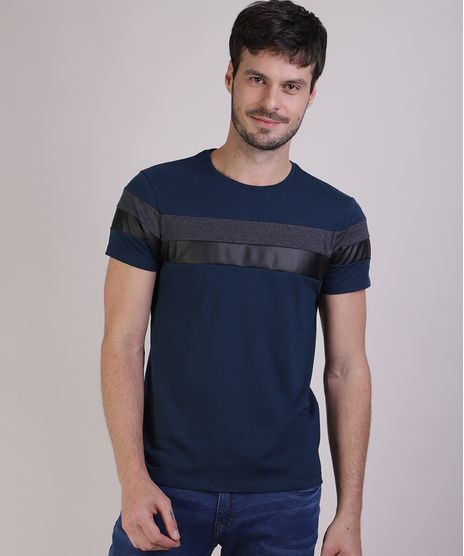Camiseta-Masculina-com-Recortes-Manga-Curta-Gola-Careca--Azul-Marinho-9899411-Azul_Marinho_1