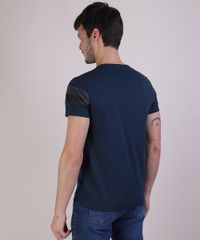 Camiseta-Masculina-com-Recortes-Manga-Curta-Gola-Careca--Azul-Marinho-9899411-Azul_Marinho_2