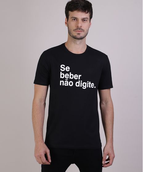 Camiseta-Masculina-Estampa---Se-Beber-nao-Digite--Manga-Curta-Gola-Careca-Preta-9914426-Preto_1