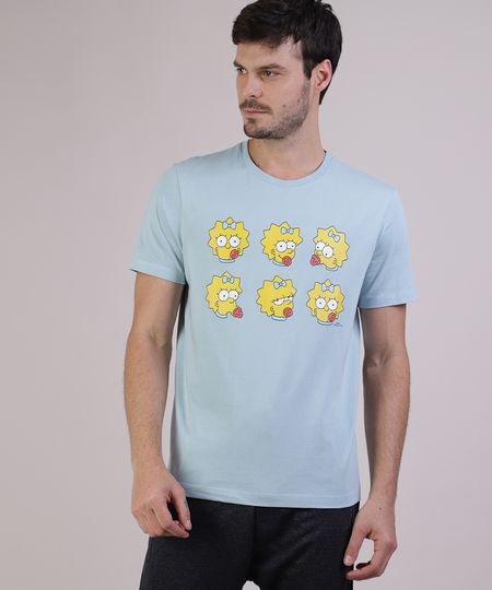Camiseta-Masculina-Maggie-Simpson-Manga-Curta-Gola-Careca-Verde-Agua-9952168-Verde_Agua_1