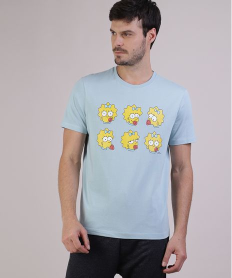 Camiseta-Masculina-Maggie-Simpson-Manga-Curta-Gola-Careca-Verde-Agua-9952168-Verde_Agua_1