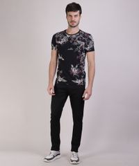 Camiseta-Masculina-Slim-Estampada-de-Passaros-Manga-Curta-Gola-Careca-Preta-9922870-Preto_3