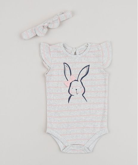 Body-Infantil-Canelado-Listrado-Coelhinho-com-Laco-Manga-Curta---Faixa-de-Cabelo-Cinza-Mescla-Claro-9851521-Cinza_Mescla_Claro_1