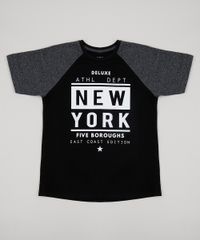 Camiseta-Juvenil--New-York--Raglan-Manga-Curta-Preta-9943210-Preto_1