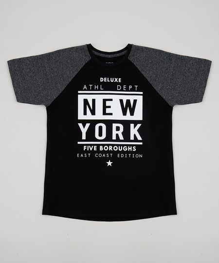 Camiseta-Juvenil--New-York--Raglan-Manga-Curta-Preta-9943210-Preto_1