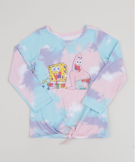 Blusa-Infantil-Bob-Esponja-Estampada-Tie-Dye-Manga-Longa-Azul-9955605-Azul_1