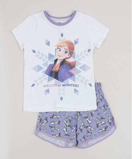 Pijama-Infantil-Frozen-Anna-e-Olaf-Manga-Curta-Off-White-9942763-Off_White_1