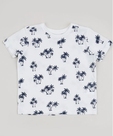Camiseta-Infantil-Estampada-de-Coqueiros-Manga-Curta-Off-White-9953459-Off_White_1