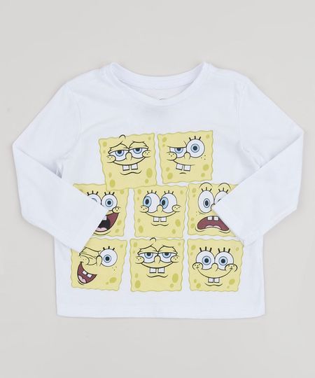 Camiseta-Infantil-Bob-Esponja-Manga-Longa-Gola-Careca-Branca-9955085-Branco_1