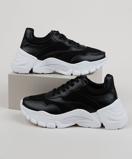 Tenis-Feminino-Oneself-Sneaker-Chunky-com-Recortes-Preto-9955098-Preto_1