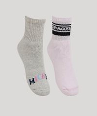 Kit-de-2-Meias-Femininas-Cano-Medio-Mickey-Multicor-9955197-Multicor_1