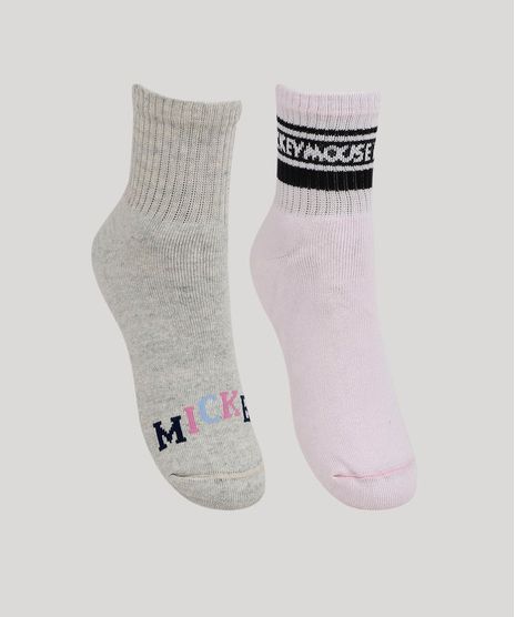 Kit-de-2-Meias-Femininas-Cano-Medio-Mickey-Multicor-9955197-Multicor_1