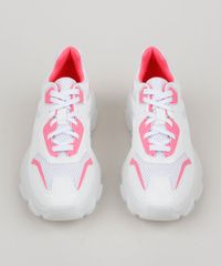 Tenis-Feminino-Oneself-Sneaker-Chunky-com-Recortes-em-Neon-Branco-9955262-Branco_5