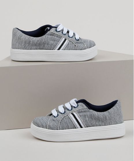 Tenis-Infantil-com-Recortes-Cinza-Mescla-9958441-Cinza_Mescla_1