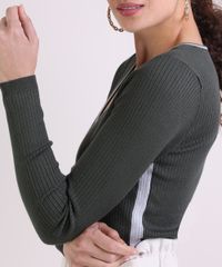 Sueter-Feminino-Basico-em-Trico-Decote-V-Verde-Escuro-9793289-Verde_Escuro_4
