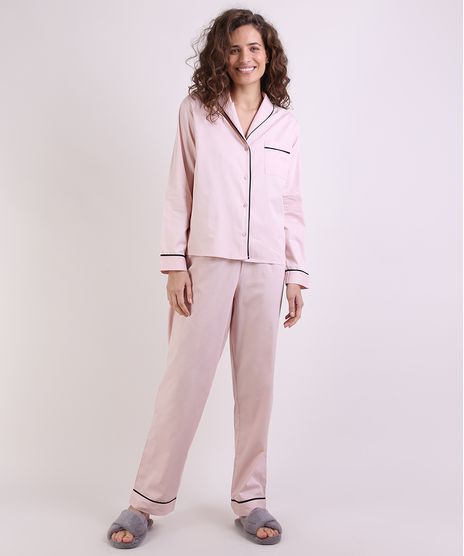 Pijama-Feminino-com-Bolso-e-Vivo-Contrastante-Manga-Longa-Rosa-Claro-9952278-Rosa_Claro_1