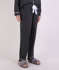 Calca-de-Pijama-Feminina-Reta-Listrada-com-Cordao-Preta-9952283-Preto_1_1
