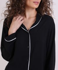 Camisa-de-Pijama-Feminina-com-Vivo-Contrastante-Manga-Longa-Preta-9954382-Preto_4