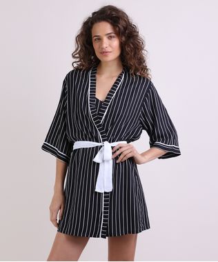 Robe-Feminino-Listrado-Manga-3-4-Preto-9954383-Preto_2_1