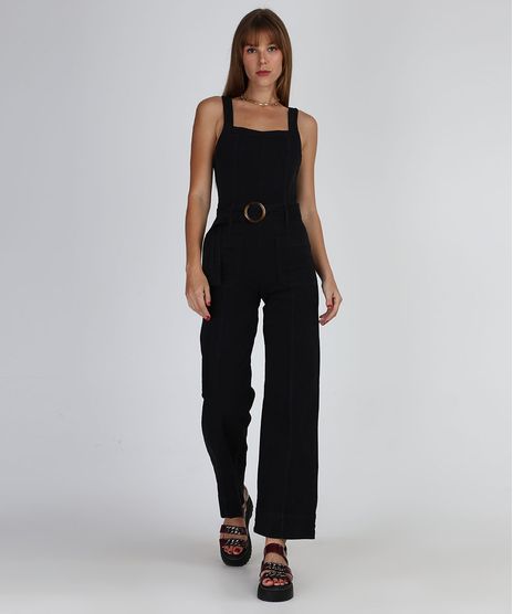 Macacao-Jeans-Feminino-Flare-com-Cinto-Alca-Larga-Preto-9944888-Preto_1