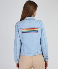 Jaqueta-Jeans-Feminina-Pride--Love-Wins--com-Bolsos-e-Bordados-Azul-Claro-9952955-Azul_Claro_2