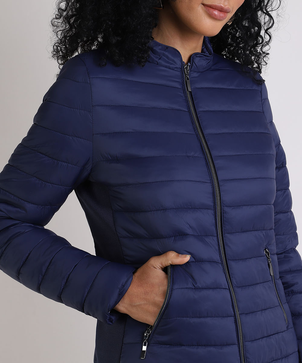 jaqueta puffer azul marinho