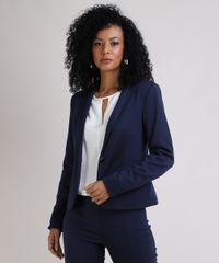 Blazer-Feminino-Basico-Acinturado-com-Bolsos-e-Botoes-Azul-Marinho-9825478-Azul_Marinho_1