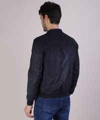 Jaqueta-Masculina-em-Suede-com-Bolsos-Gola-Alta-Azul-Escuro-9782642-Azul_Escuro_2