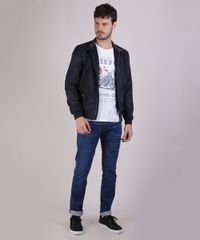 Jaqueta-Masculina-em-Suede-com-Bolsos-Gola-Alta-Azul-Escuro-9782642-Azul_Escuro_3