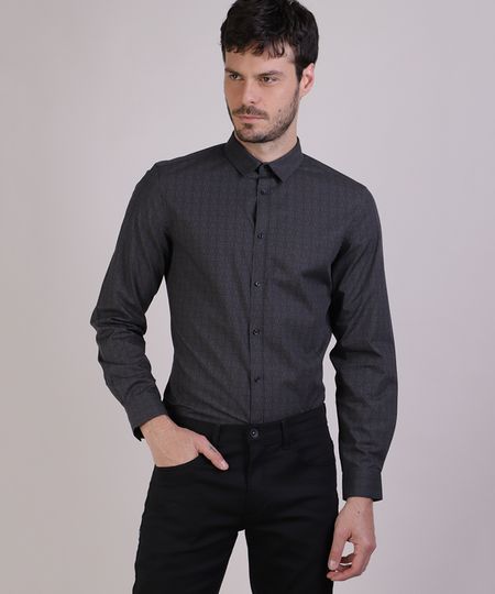Camisa-Masculina-Slim-Estampada-Manga-Longa-Chumbo-9817460-Chumbo_1 Camisa-Masculina-Slim-Estampada-Manga-Longa-Chumbo-9817460-Chumbo_1