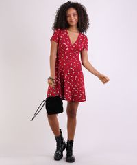 Vestido-Feminino-Curto-Transpassado-Estampado-Floral-Manga-Curta-Vermelho-9941711-Vermelho_3