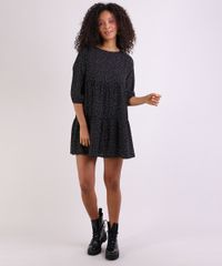 Vestido-Feminino-Curto-Poa-Manga-3-4-Preto-9948716-Preto_3