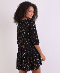 Vestido-Feminino-Curto-Floral-Manga-3-4-Preto-9948717-Preto_2 Vestido-Feminino-Curto-Floral-Manga-3-4-Preto-9948717-Preto_2