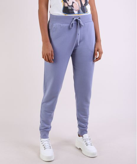 Calca-Feminina-em-Moletom-Jogger-Cintura-Media-com-Bolsos-Azul-Royal-9948942-Azul_Royal_1