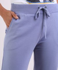 Calca-Feminina-em-Moletom-Jogger-Cintura-Media-com-Bolsos-Azul-Royal-9948942-Azul_Royal_4