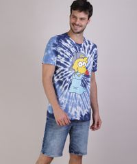 Camiseta-Masculina-Maggie-Simpson-Estampada-Tie-Dye-Manga-Curta-Azul-Escuro-9951651-Azul_Escuro_1