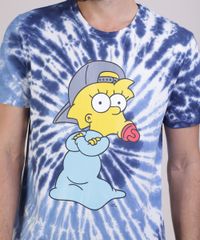 Camiseta-Masculina-Maggie-Simpson-Estampada-Tie-Dye-Manga-Curta-Azul-Escuro-9951651-Azul_Escuro_4