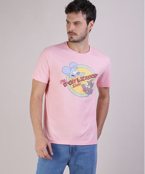 Camiseta-Masculina-Os-Simpsons-Manga-Curta-Gola-Careca--Rosa-Claro-9952170-Rosa_Claro_1