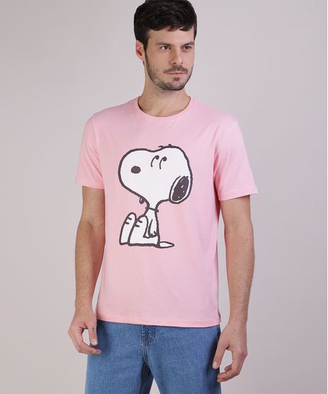 Camiseta-Masculina-Snoopy-Manga-Curta-Gola-Careca--Rosa-Claro-9952173-Rosa_Claro_1