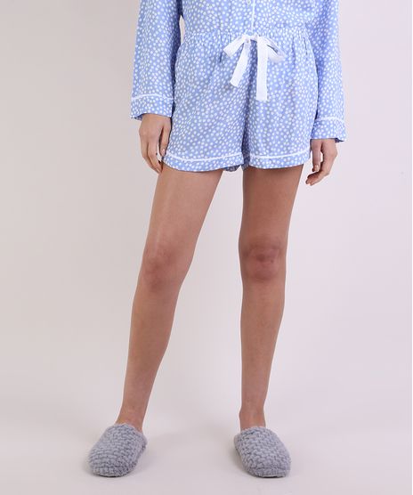 Short-de-Pijama-Estampado-de-Poa-com-Vivo-Contrastante-e-Amarracao-Azul-Claro-9952282-Azul_Claro_1