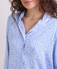 Camisa-de-Pijama-Feminina-Estampada-de-Poa-com-Vivo-Contrastante-Manga-Longa-Azul-Claro-9954382-Azul_Claro_4