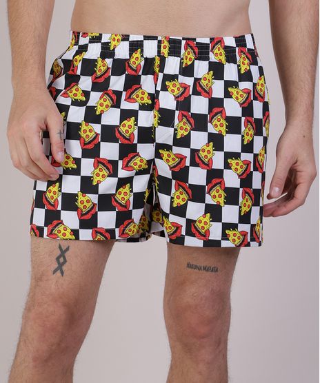Samba-Cancao-Masculina-Quadriculada-Estampada-de-Pizza-Branco-9944912-Branco_1