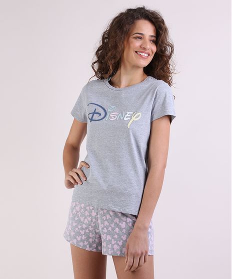 Pijama-Feminino-Disney-Manga-Curta-Cinza-Mescla-9947624-Cinza_Mescla_1