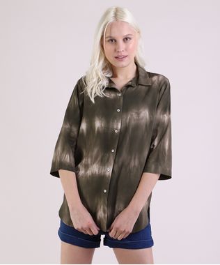 Camisa-Feminina-Longa-Estampada-Tie-Dye-Manga-3-4-Verde-Militar-9951897-Verde_Militar_1