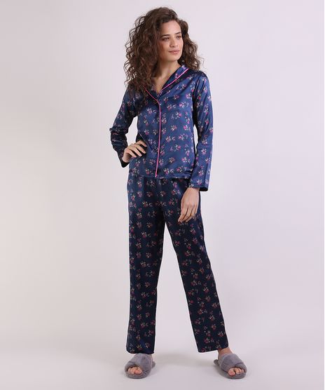 Pijama-Feminino-Acetinado-Estampado-Floral-Manga-Longa-Azul-Marinho-9952280-Azul_Marinho_1