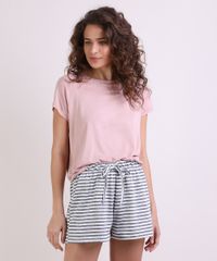 Pijama-Feminino-com-Listras-Manga-Curta-Rosa-9953276-Rosa_1