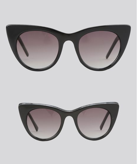 Kit-de-Oculos-de-Sol-Gatinho-Tal-Mae-Tal-Filha-Oneself-Preto-8716242-Preto_1