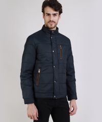 Jaqueta-Puffer-de-Nylon-Masculina-com-Bolsos-Preta-9783097-Preto_1