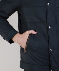 Jaqueta-Puffer-de-Nylon-Masculina-com-Bolsos-Preta-9783097-Preto_4