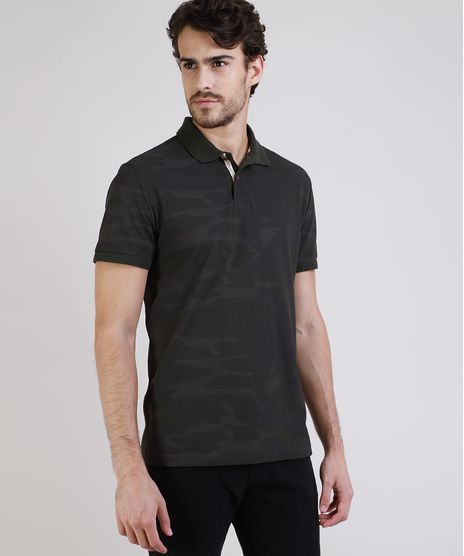Polo-de-Piquet-Masculina-Comfort-Estampada-Camuflada-Manga-Curta-Verde-Militar-9869033-Verde_Militar_1